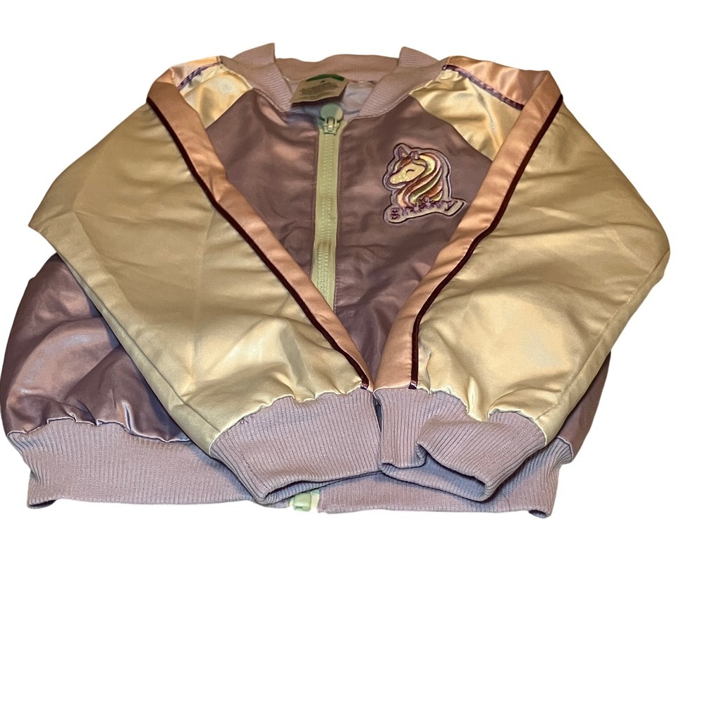 365Kids by GARANIMALS Girls Size 4 Unicorn Bomber Jacket Purple Cream Pastel